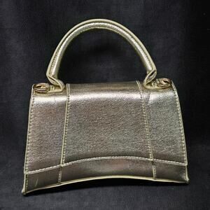 Gold Faux Leather Crossbody & Hand Held Purse Multi Wear Clutch